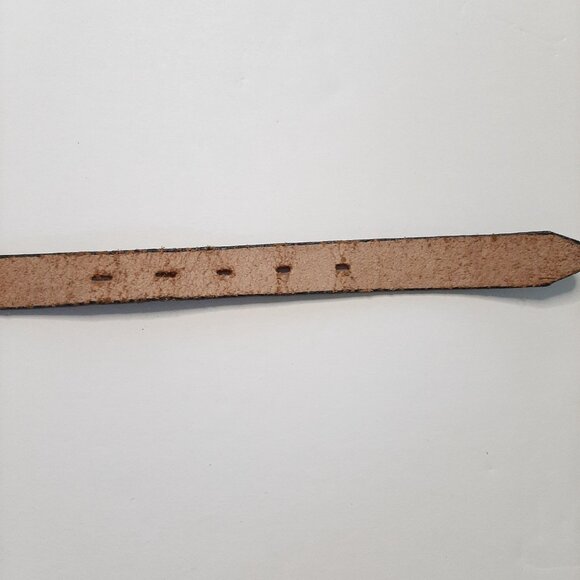 Vintage Split Leather Cowhide Thin Belt - Picture 4 of 7